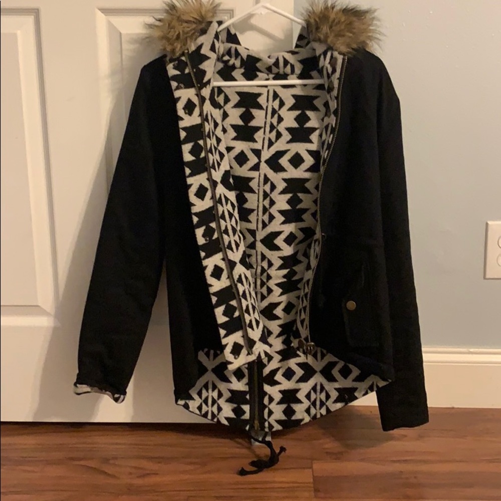 BB Dakota Reversible Coat w/ Faux Fur Hood